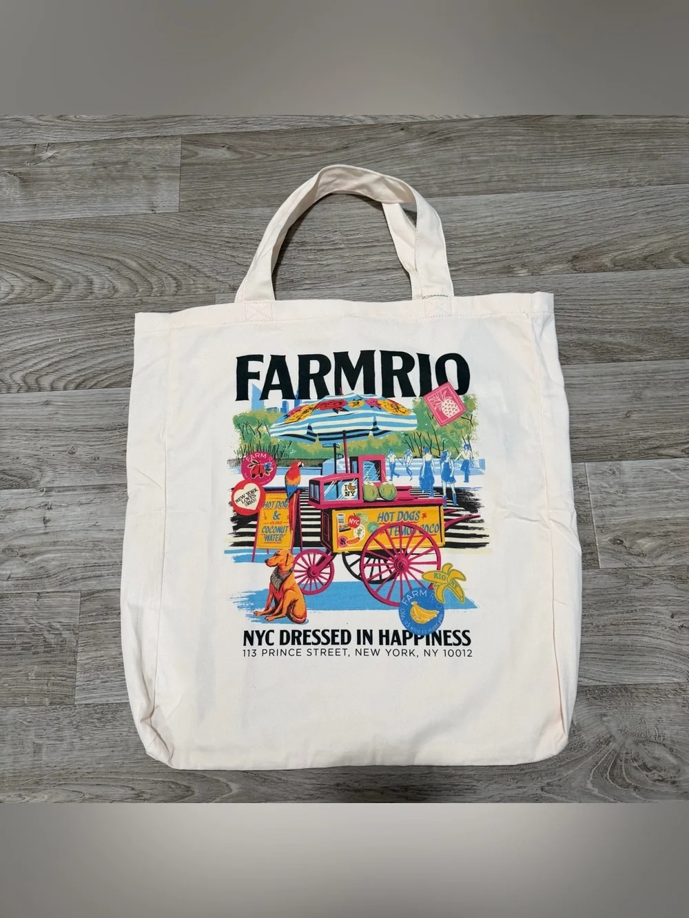 Farm Rio Soho NYC Dressed in Happiness Ecobag - Picture 4 of 6